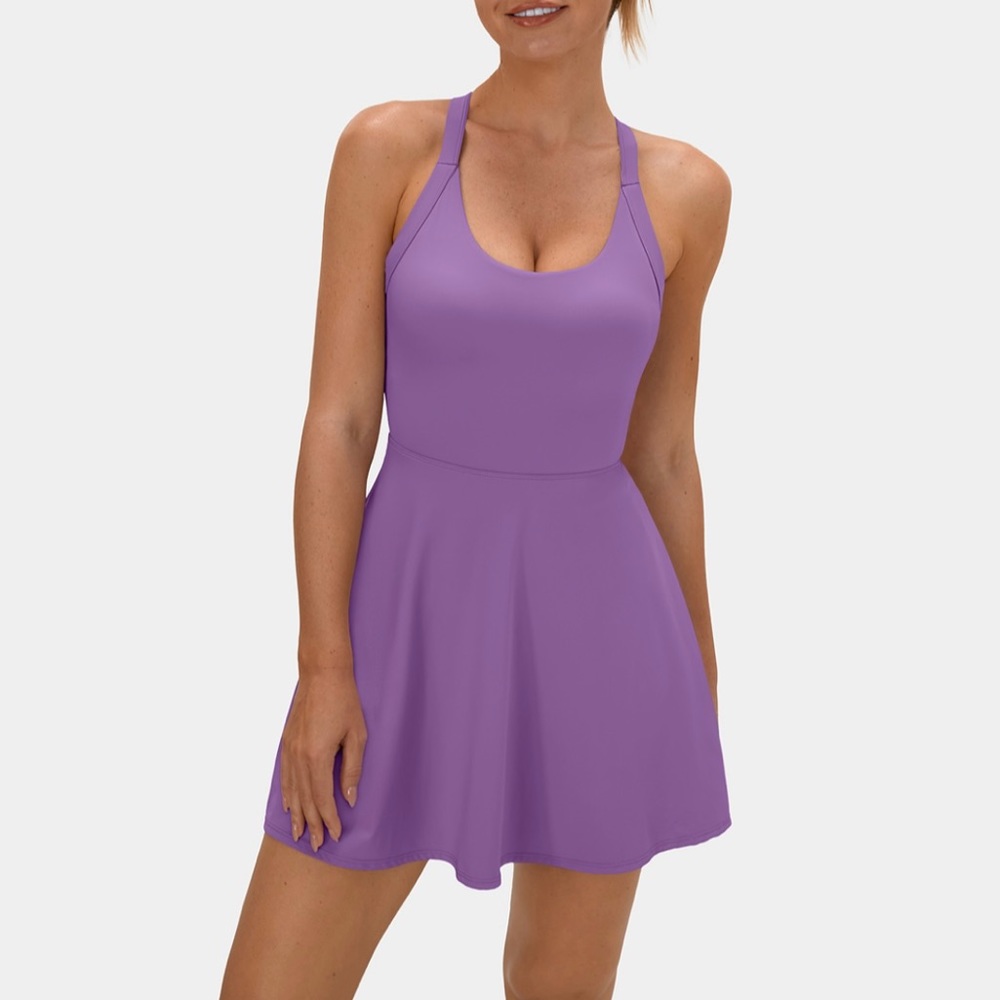 Backless Cut Out Twisted Side Pocket 2-in-1 Barre Ballet Dance Dress SM HALARA